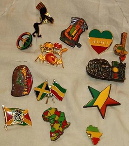 Bob Marley and Rasta Colours 13 Pins Set - Picture 1 of 1