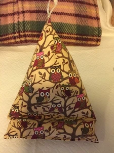 Ipad /Mini / Kindle Tablet Bean Bag Cushion Stand - Owls In Trees Fabric BNIW - Picture 1 of 6