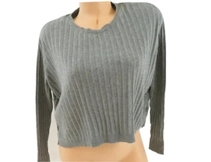 Cotton Emporium Knit Side Button Crew Neck Sweater Gray Long Sleeves Size Large - Picture 1 of 10