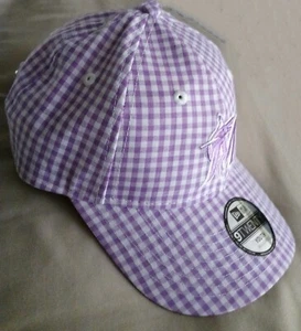 Youth Miami Marlins New Era Girl's Lavender Gingham 9TWENTY Adjustable Hat New - Picture 1 of 8