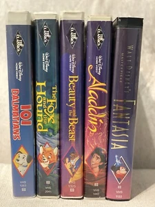Walt Disney Home Video Lot 5 Black Diamond Classics Very Rare Aladdin Fox Hound - Picture 1 of 10