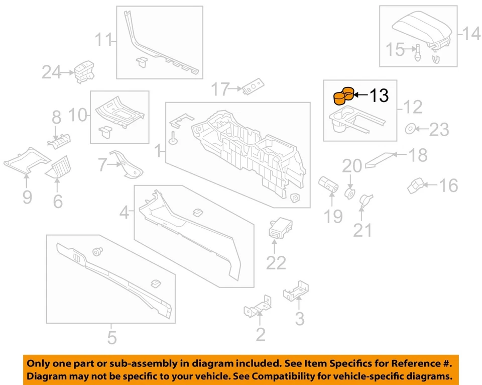 Lincoln FORD OEM 10-15 MKT consola delantera portavasos inserto BE9Z7413562AA Foto 1 de 2