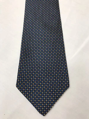 布加迪男式100%黑色蓝色和金色丝绸领带 — 第 1/3 张图片