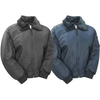 MA2 Flight Jacket Army Security CWU Flying Fur Collar Lined Winter Padded Bomber - Image 1 of 4