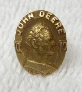 Prendedor de premio vintage John Deere oro amarillo 10K 10 años servicio al empleado TIE TACK - Imagen 1 de 6