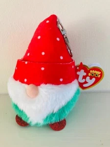 TY BEANIE BOOS KEYCLIP TOPSY THE GNOME  BRAND NEW 2023 CHRISTMAS PUFFIES - Picture 1 of 1