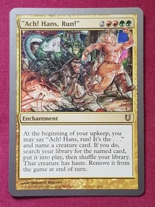 Magic The Gathering UNHINGED ACH HANS RUN red/green card MTG - Picture 1 of 2