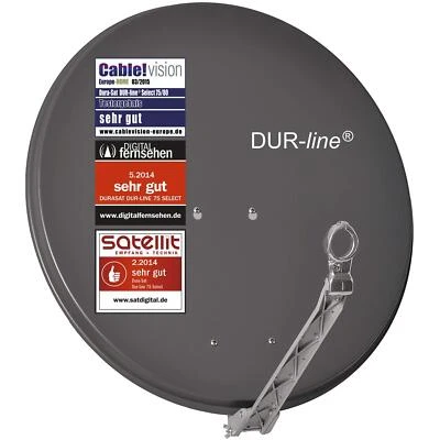 DUR-line Select 75/80cm Anthrazit Satelliten-Schüssel - Aluminium Sat-Spiegel - Bild 1 von 4