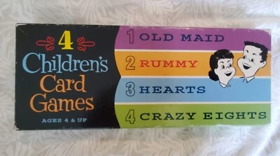NIB ThinkFun 4 Children's Card Game Crazy Eights Hearts Old Maid Rummy Complete - Image 1 of 3