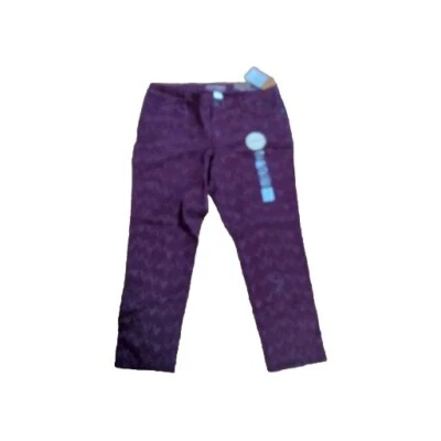 NWT Sonoma Modern Cropped Slim Windsor Plum Printed Pants Size 14 - Image 1 of 3