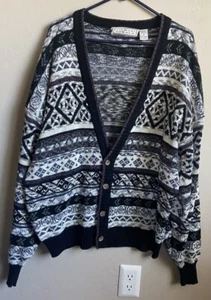Vintage Michael Gerald Pullover Herren XL X-Large grau Strickjacke Knopf - Bild 1 von 6