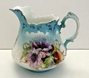 Antique Eleanor China Hand Painted Floral and Gold Trim Design Pitcher Austria - Picture 1 of 24