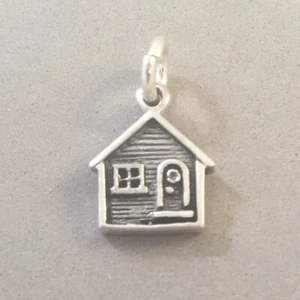 .925 Sterling Silber doppelseitiger HAUS CHARM Makler Home Anhänger NEU 925 HM06 - Bild 1 von 3