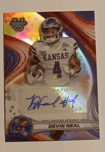 DEVIN NEAL 2024 Bowman U Best University Refractor AUTO #BOA-DN Kansas Jayhawks - Picture 1 of 6