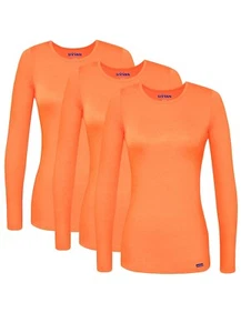 Sivvan Women’s Long Sleeve Scrub T Shirt Medical Underscrub UnderShirt Tee 3pk - Picture 1 of 217