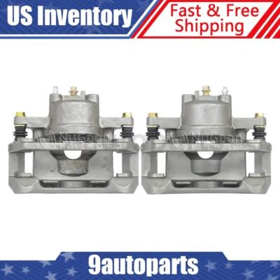 Pair Front Disc Brake Calipers w/ Bracket For 2004 2005 Dodge Caravan - Image 1 of 4