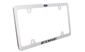 Ford Edge with Logo Chrome Plated Brass Metal License Plate Frame 4 Hole - Picture 1 of 3