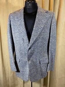 Mens Vintage 1960s Pendleton Jacket Blazer Size 40L Blue Flecked Wool - Picture 1 of 8