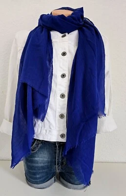 XXL leichter Schal Scarf Halstuch Tuch Baumwolle/Viskose uni viele Farben - Bild 1 von 4