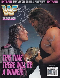 Bret Hart Diesel Nash Signed WWF Dec 1995 Pro Wrestling Magazine WWE BAS COA 1 - Picture 1 of 13