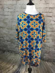 Lularoe Irma XXS Blue, Yellow, And Red Geometric Design - Picture 1 of 6