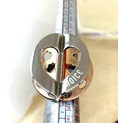 CHOICE BY CHIMENTO ANELLO COCTHAIL  ACCIAIO A DUE COLORI CON GRANDE CUORE - Immagine 1 di 4
