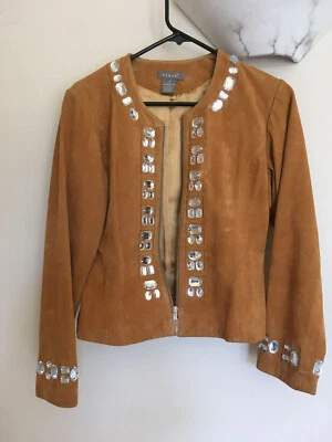 Jaqueta de couro feminina tamanho 8 NOVA - Imagem 1 de 3
