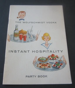Altes Vintage 60er Jahre - WOLFSCHMIDT WODKA - Sofort Gastfreundschaft - PARTYBUCH - Bild 1 von 5