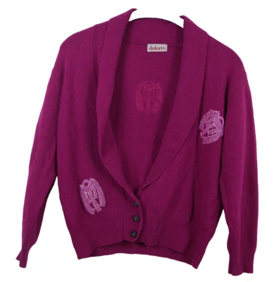 Damen DOLORES - LAMMWOLLE +ANGORA Luxus Strickjacke Beere Größe 38/40 TOP! - Bild 1 von 4