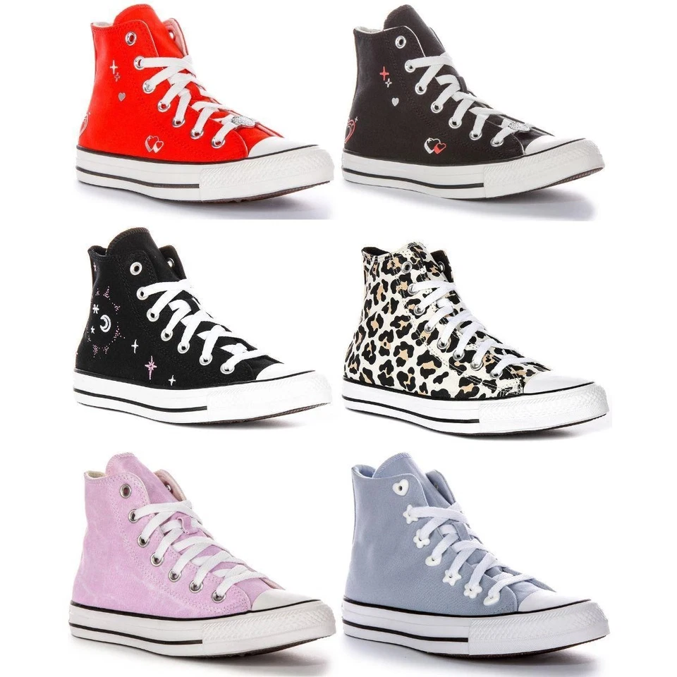 CONVERSE Chuck Taylor All Star Stampa Sneakers Moda Donna In Leopardo UK 3 - 8 - Immagine 1 di 1