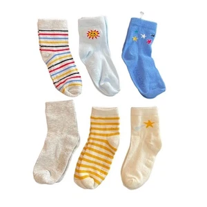Old Navy Toddler Cotton Crew Socks 6 Pairs Colorful Assorted Designs NWOT 4T/5T - Picture 1 of 3