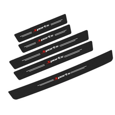 Carbon Fiber Sport Style Car Stickers Door Sill Scuff Anti Scratch Protection - Image 1 of 4