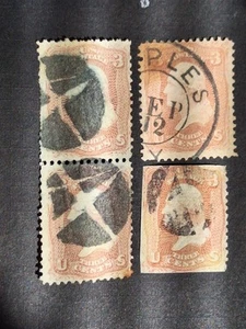 George Washington 3 Cent Circa 1861  Unknown Rare Stamps - Picture 1 of 2