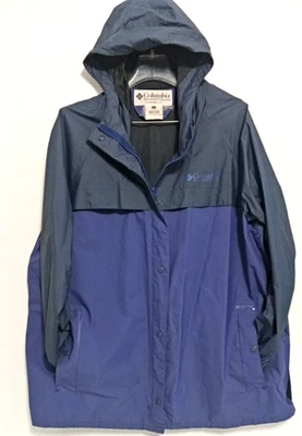 Columbia Talla XL Abrigo de Lluvia Chaqueta Azul Púrpura Athleisure Gorpcore Exterior LEER Foto 1 de 4