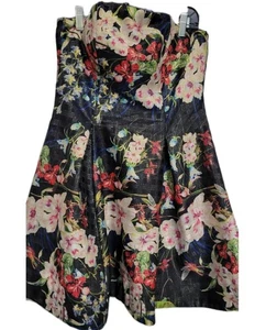 NICOLE MILLER multi Color strapless silk dress size 10 For ALL Occasions - Picture 1 of 4