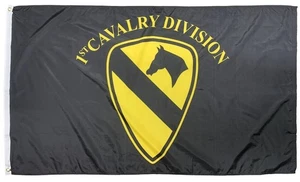 1ST CAVALRY DIVISION ARMY FLAG NEW 3x5ft Black better quality usa seller - Picture 1 of 3
