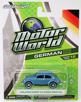 GreenLight Volkswagen Classic Beetle Motor Edición Mundial Alemana 96120 Azul Claro Foto 1 de 4