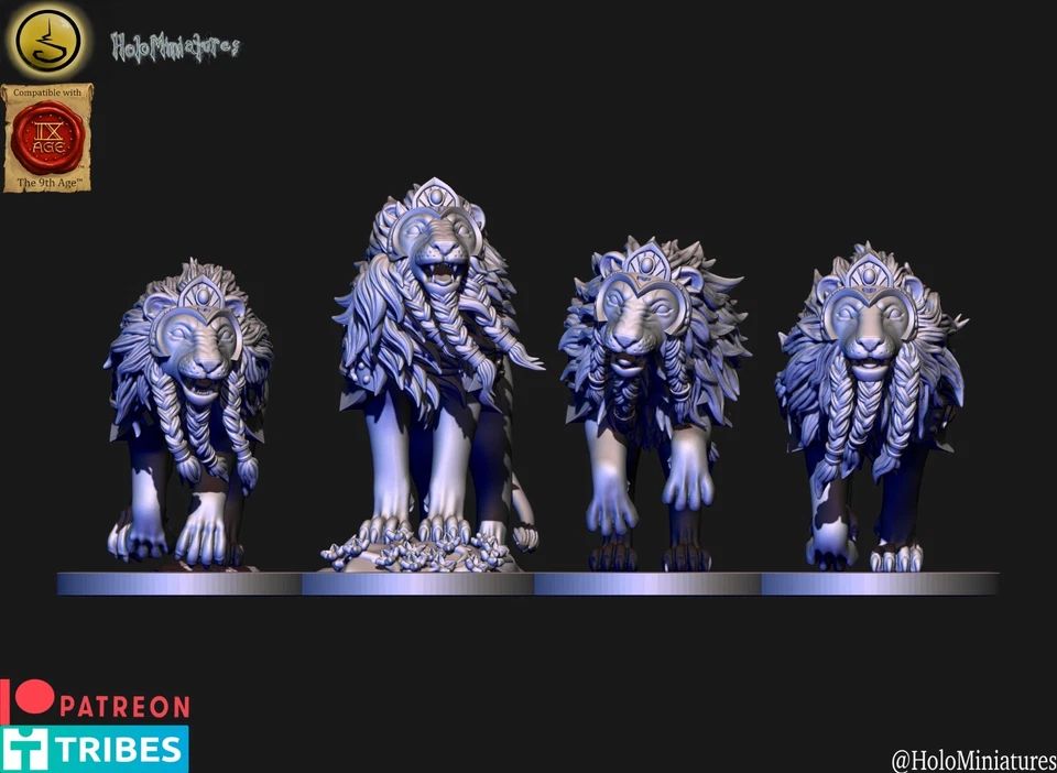 High elves War lion Unit Wargames - 9th age - tabletop gaming - old world