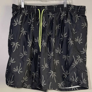 Stylische schwarze Palme Herren Badehose - Bild 1 von 7