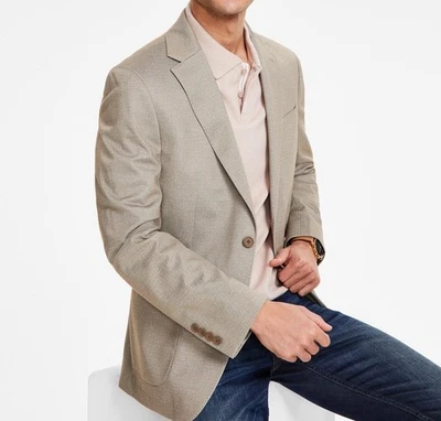 Abrigo deportivo Calvin Klein para hombre ajustado suave elástico tostado 36 S NUEVO $295 MOAA17JZ0322 Foto 1 de 4