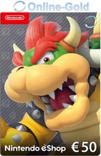 50€ EUR Nintendo eShop Card - 50 Euro Nintendo Wii U 3DS Guthaben Karte Key Code