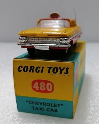 CHEVROLET  IMPALA Taxi Cab  - Vintage  Corgi Toys 480  Made in Gt. BrIitain 1965 - Image 1 of 4