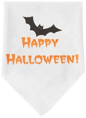 Mirage Pet Products Feliz Halloween Serigrafía Bandana para Mascotas, Grande, Blanco Foto 1 de 2