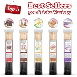 TOP 5 BEST SELLERS Incense Sticks 11" Variety Pack Bulk 500 Wholesale Set - Picture 1 of 20