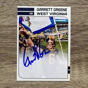 Garrett Greene 2023 Rookie Autographed West Virginia Custom RC Signed Auto 