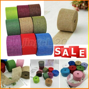 10M Burlap Hessian Ribbon Roll Garland Material DIY Wedding Rustic Decor - Picture 1 of 31