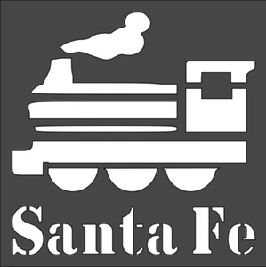 8"x8" Klar Kunststoff Schablone - Santa Fe Zug (RG116) - Bild 1 von 2