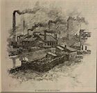 Sheffield Foundry Wood Engraving Antique 1885