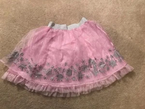 Disney Girls Skirt VGUC Pink with tulle layer with Glittery Silver Swans, Sz XL - Picture 1 of 4