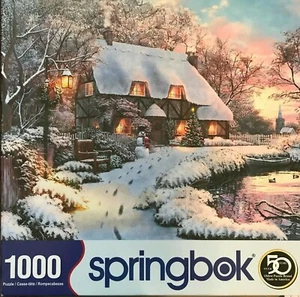 Springbok Winter Retreat 1000 Piece Puzzle (3 Missing Pieces) 24" x 30" - Picture 1 of 12